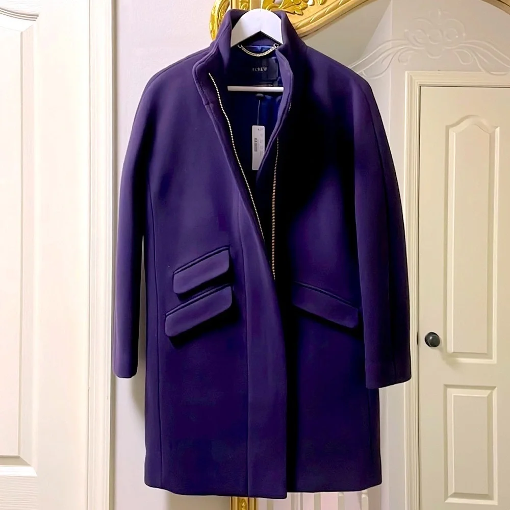NWT J.Crew New Cocoon Coat in Italian stadium-cloth. Best Seller! $375 - Picture 2 of 6